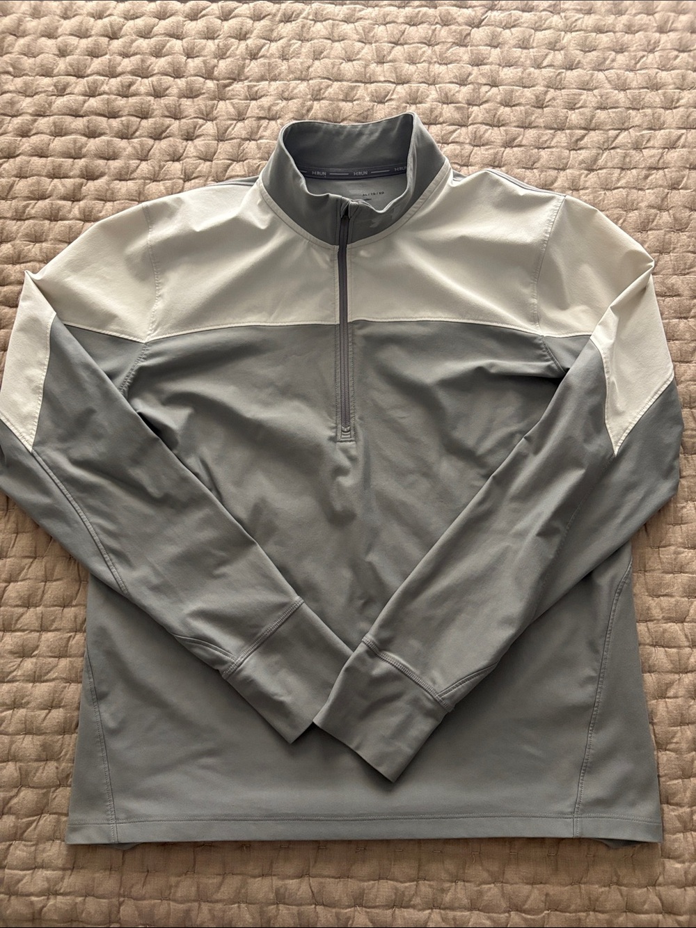 Under Armour Run Gray and White Quarter-Zip Performance Jacket